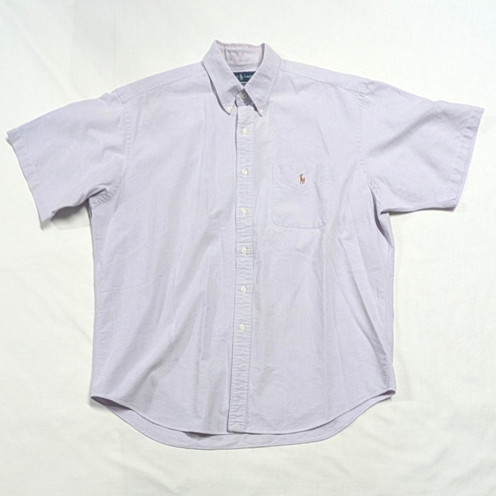 Polo Ralph Lauren Blake Shirt Mens XL Purple Cotton Short Sleeve Button Down